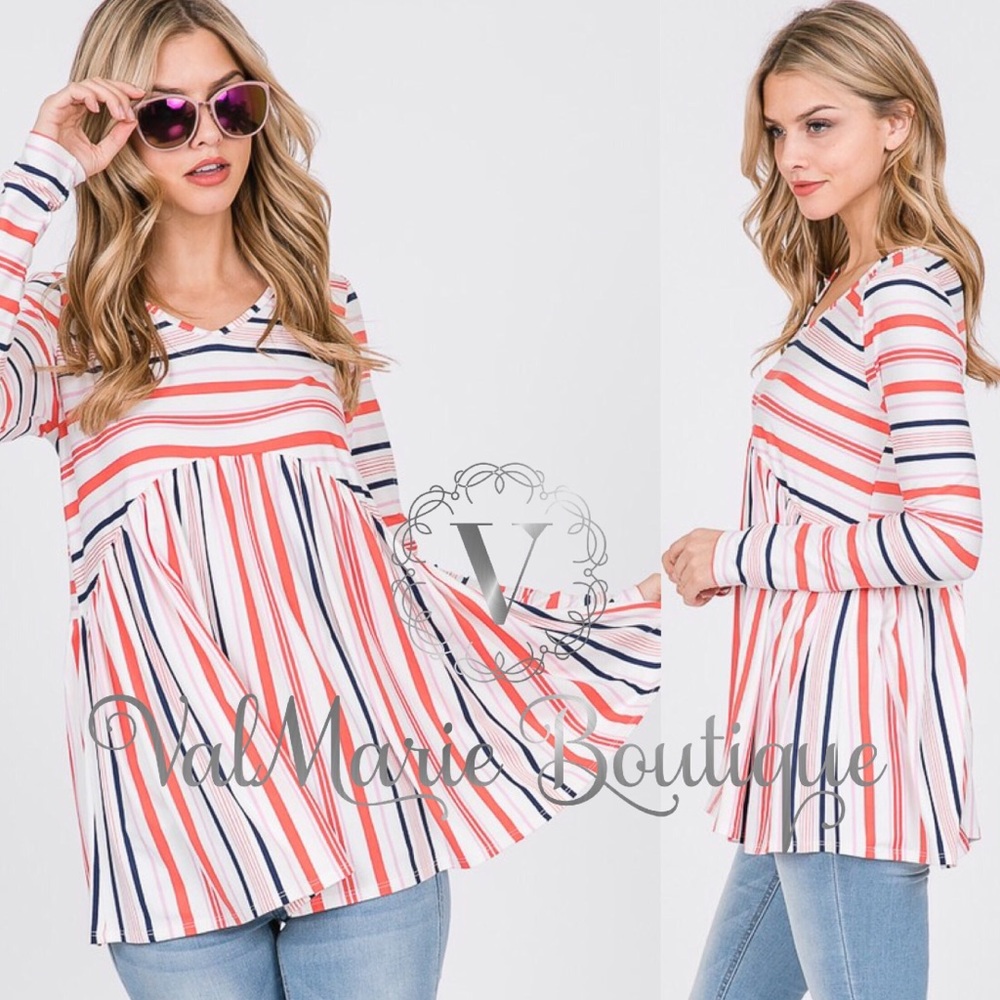 Bright striped babydoll tunic - Picture 2 of 5
